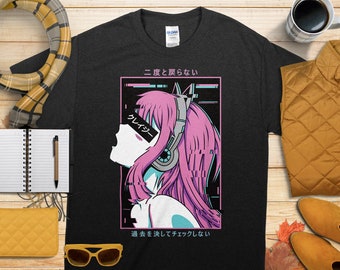 Verrücktes Waifu Anime Girl T-Shirt, Soft Grunge Edgy Style Outfit, Coole Mode, Sad Otaku Jungen Shirt, Trauriges E-Girls Shirt