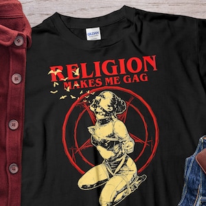 Unholy Nun Religion makes me gag Halloween Bat Unholy Nun Unisex T-shirt