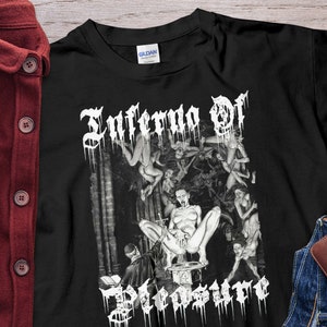 Inferno of pleasure satanic girl demon TShirt Unholy Nun Shirt Unisex T-Shirt