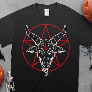 Baphomet goat Unisex T-shirt | Satanic Pentagram T-Shirt | Devil Worshippers Shirt | Satanic Symbols Shirt | Gift Death Metal Concert Shirt