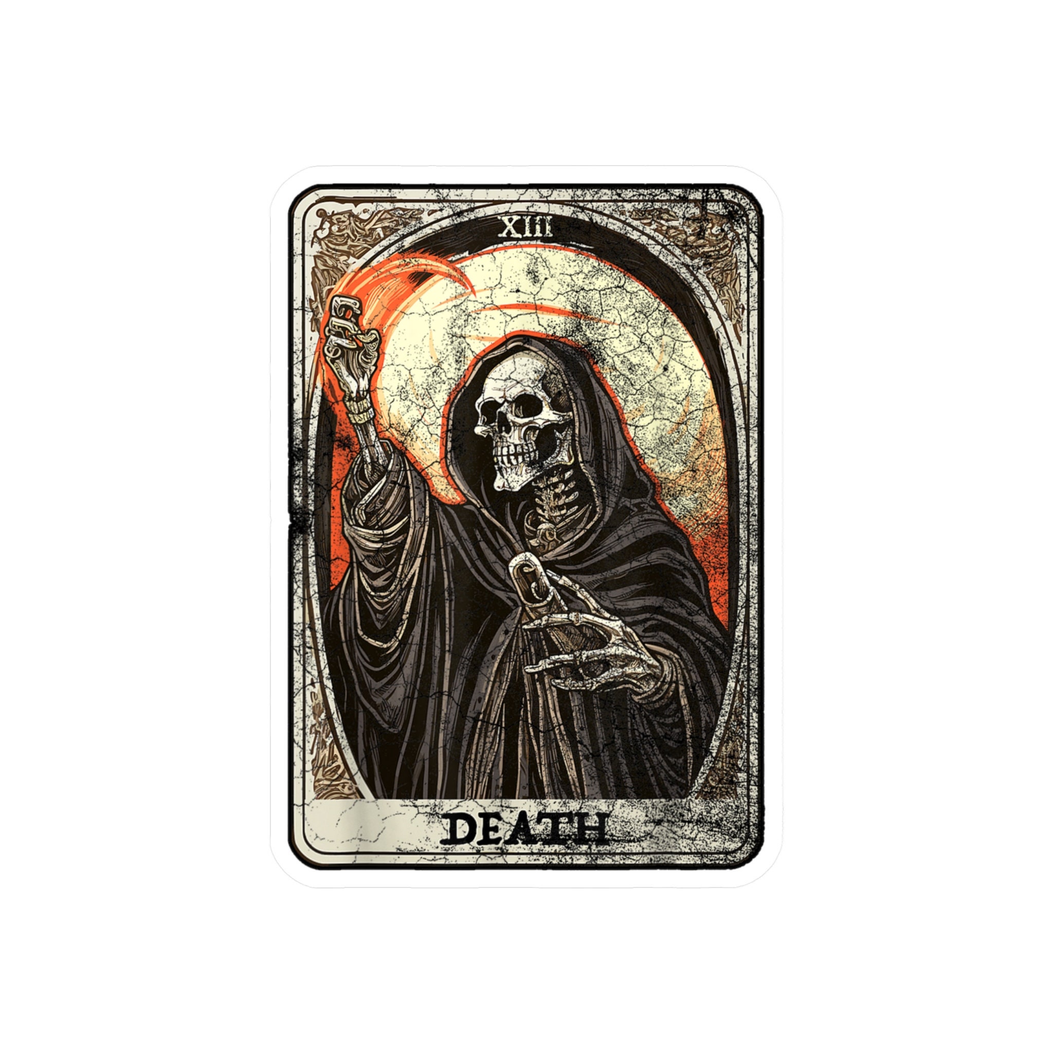 Justice Tarot Card Grim Reaper PopSocket - Gothic Halloween PopGrip For Phones With Swappable Top