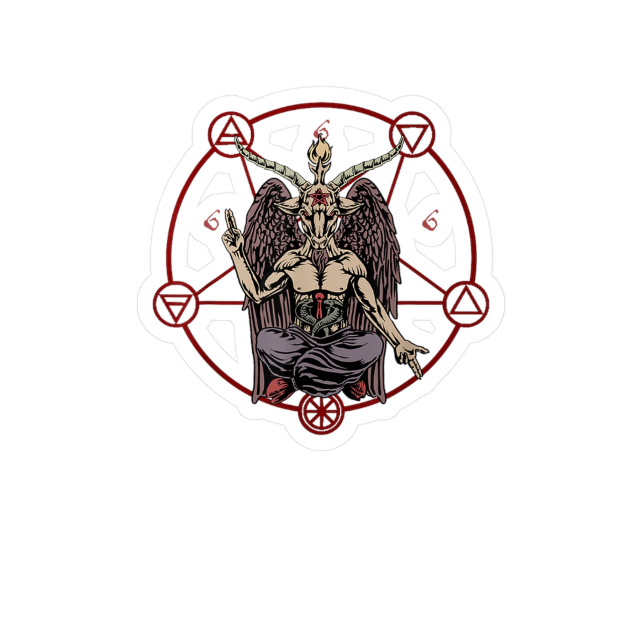 Occult Satanic Sticker, Satan Baphomet Sticker, Pentagram Sticker, 666 ...