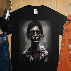 Goth Aesthetic Grunge Occult Emo Satanic Glitch Zombie Girl T-shirt Graphic Art, Psychedelic tee, psychedelic shirt, hypnotic shirt Dark tee
