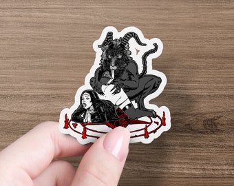 Satan Is My Daddy Sticker, gifts for friend, Nun And Satanic Decal, Unholy Nun Sticker, Sexy Girl Sticker, Horror Sticker, Halloween Sticker