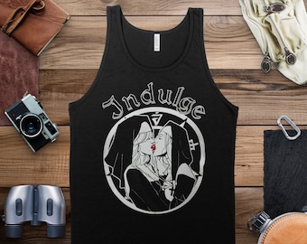 Indulge Nun Lesbian tshirt Unholy Nun Shirt Unisex T-Shirt, dark tshirts, alt emo fashion, devil creature, grunge clothing, punk shirt