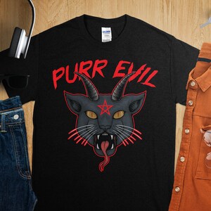 Purr Evil Cat Lazy DIY Halloween Costume Gothic Wiccan Witch T-Shirt, halloween costume shirts men women gifts, purr evil cat t-shirt