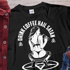 Drink coffee hail satan Unholy Nun Unisex T-shirt