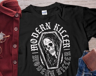 Mordern Killer Skull Nun Art Satan tshirt Unholy Nun Shirt Unisex T-Shirt