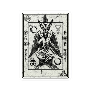 Pegatina de Baphomet, pegatina oculta, pegatina de Satanás, pegatina de cabra, pegatina del diablo principal, diseño de cartas del tarot de Satanás