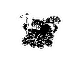 Satan Cat Evil Devil Sticker, Occult Satanic Sticker, Pentagram Demonic Soul Sticker, Satanic Sticker