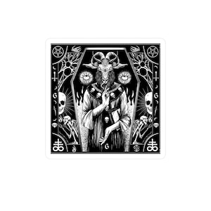 Satanic Dark Art Sticker, Evil Pagan Goat Sticker, 666 Sticker, Pentagram Sticker, Baphomet Sticker, Satan Sticker, Lucifer Sticker