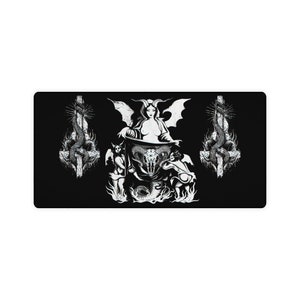 Church Of Satan Desk Mats, Satan Mouse Pad, Snake Mouse Pad, Horror Mouse Pad, Halloween Gift For Friends, Devil Girl Mouse Pad, Satanic Art