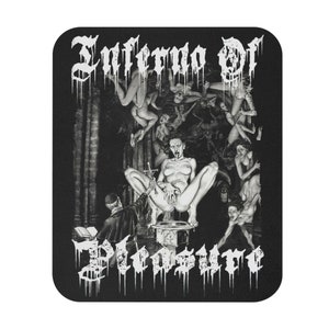 Inferno of pleasure satanic girl demon Mouse Pad, Unholy Nun Mouse Pad, Devil Mouse Pad, Horror Mouse Pad, Halloween Mouse Pad