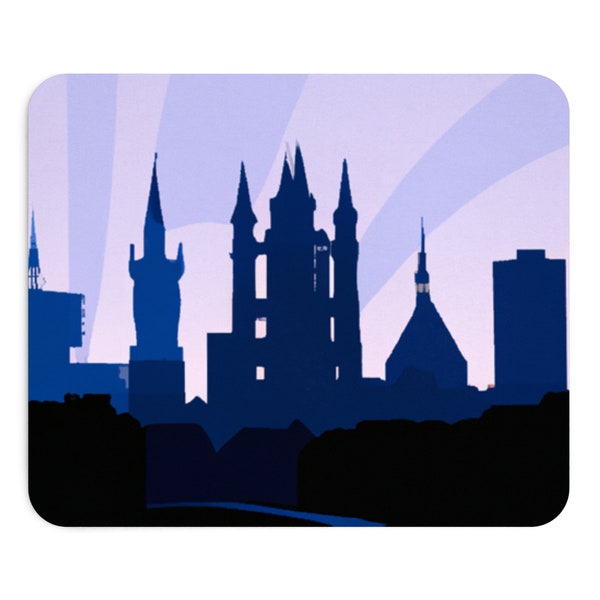 Skyline Munich Mousepad: Unique German Cityscape Illustration, Perfect Souvenir  Home Decor Gift Idea