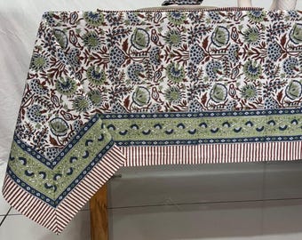 Vintage Table Cover Rectangle/Square/Round Cotton TableCloths With Runner/Napkins/Placemats Bohemian Cotton Block Print Table Cloth.
