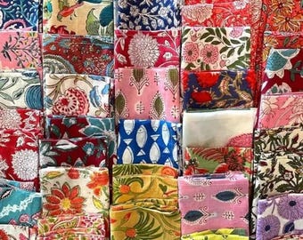 Juego de servilletas Mix And Match, servilletas surtidas, servilletas estampadas a mano, servilletas bohemias, servilletas con estampado de bloques, hechas a mano en la India, estilo bohemio.