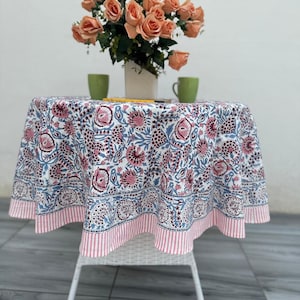 100% Cotton Vintage handmade Indian table Cloth , Indoor Table cloth , Square/Rectangle/Round Custom Table Cover , Table Top Decor set