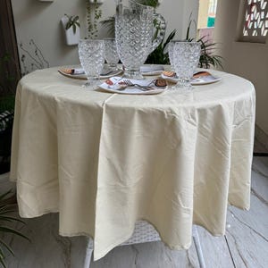 Natural Cotton Tablecloth, Tablecloth For Wedding, Dinner table cloth, Farmhouse Natural cloth, Party Table cloths