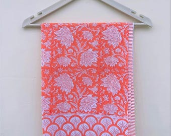 Indian Block Print Sarong, Sarong Beach Wrap, Cotton Sarong, Pareo, Block Print Scarf, Summer Beach Pareo