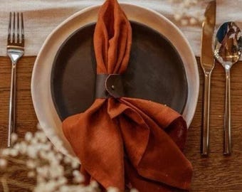 50 pack terracotta bohemian wedding napkins, napkins for weddings, boho decor napkins , handmade eco friendly reusable cloth napkins