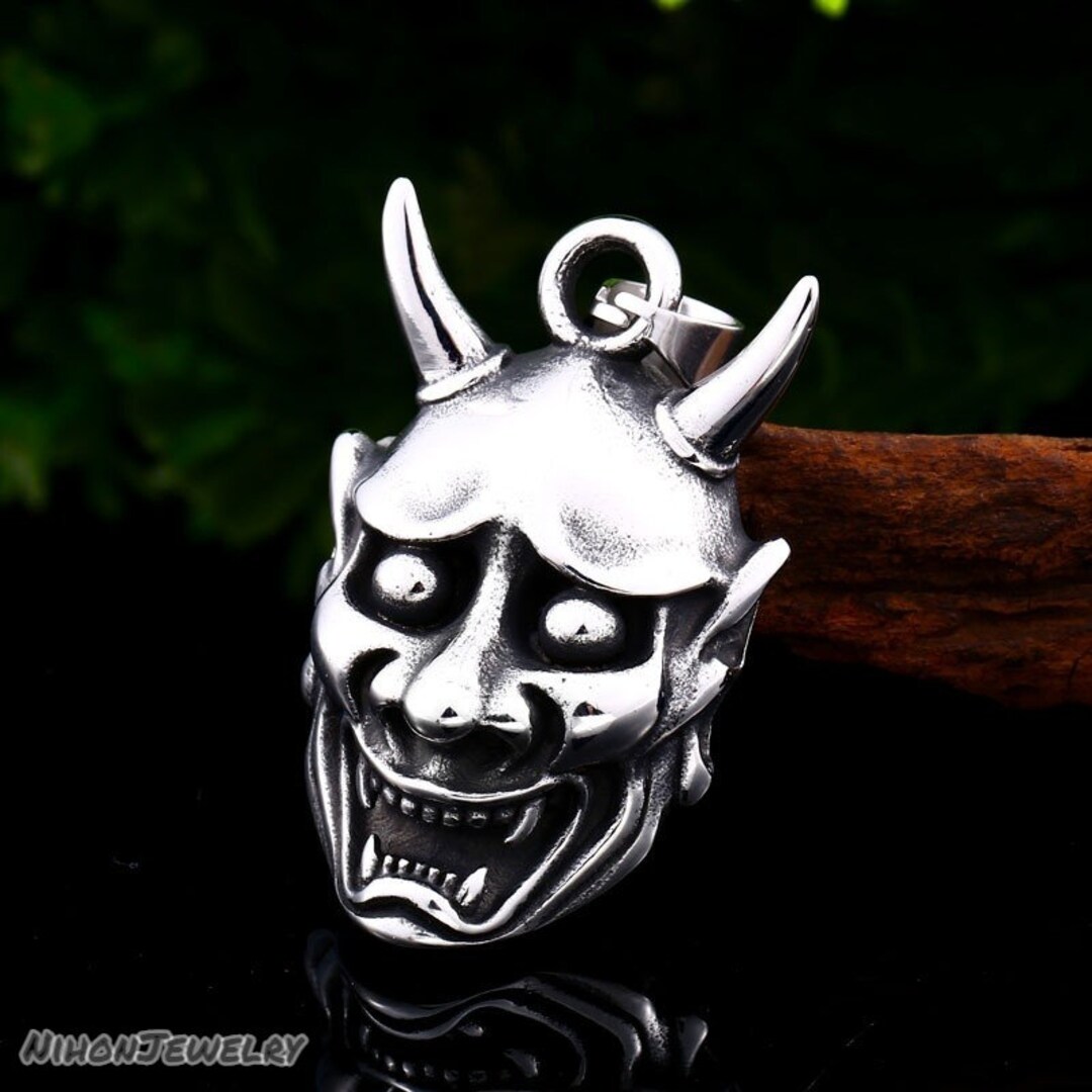 Oni Mask Necklace Hannya Necklace Oni Necklace Oni Etsy