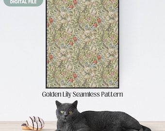William Morris Goldene Lilie Jugendstil Muster (Digital Download)