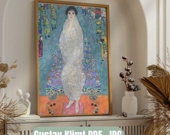 Gustav Klimt Wall Art Print, Elisabeth Lederer Portrait Poster, Vintage Art Download, Klimt Painting Digital Print, Art Nouveau Famous PDF