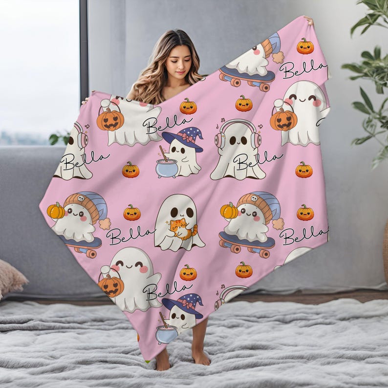 Halloween Seamless PNG Cute Ghost Seamless Halloween Pattern 16"x16 ...