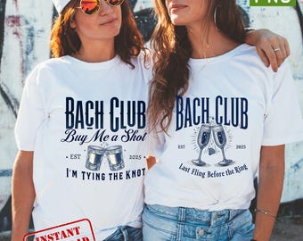 Bachelorette Party PNG: Bach Club Shirt Designs (Digital Download)