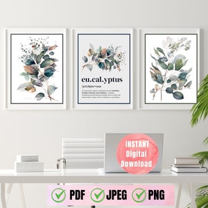 Eucalyptus Flower Printable Abstract Digital Print Wildflower Wall Art Instant Download for Home or Office Decor Printable Native Australia