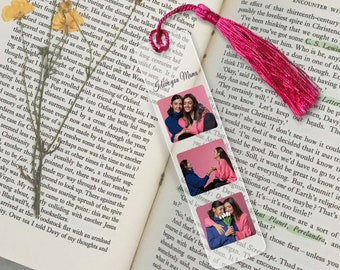 Customize Personalized Photo Bookmark, Acrylic Picture Bookmark with Tassel for Girlfriend Boyfriend Birthdays Family Christmas Unique Gift