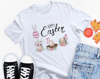 Womens Easter Shirt, Happy Easter Shirt, Happy Easter Day Shirts, Easter Family Shirt, Easter Matching Shirt, Easter Shirt Gifts for Teacher