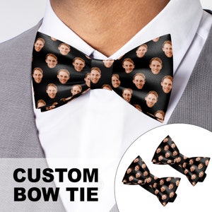 Custom Bow Tie from Photos, Personalized Funny Bow Tie with Face, Put Any Face On The Bow Ties, Gifts For Boyfriend, Husband, Dad, Grandpa image 1