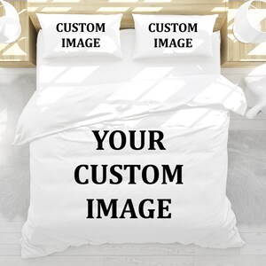 Personalized Bedding Set with Your Own Photo - Custom Comforter Pillowcase - Customized Bedding 3pcs Sets Home Decor - Houswarming Gift Idea