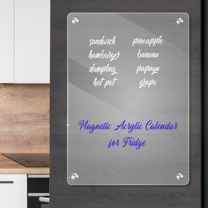 Acrylic Dry Erase Board for Refrigerator, Small WhiteBoard for Fridge, Easy to Write and Clean Boards Reusable, Includes 8 Color Markers image 3