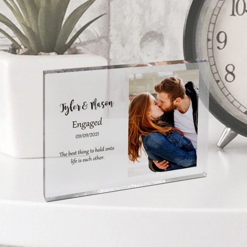 Custom Acrylic Art Photo Frame, Personalized Portrait Text Square