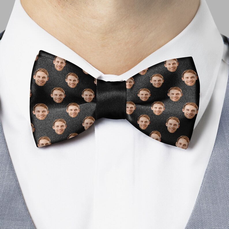 Custom Bow Tie from Photos, Personalized Funny Bow Tie with Face, Put Any Face On The Bow Ties, Gifts For Boyfriend, Husband, Dad, Grandpa image 6
