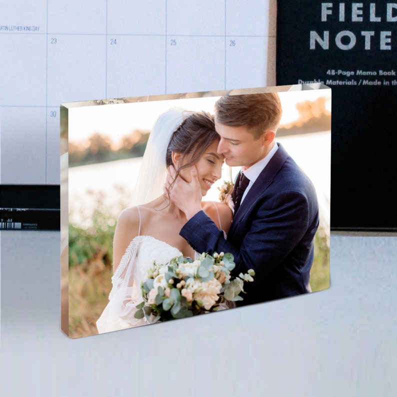 Custom Acrylic Art Photo Frame, Personalized Portrait Text Square