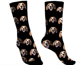 Custom Pet Face Socks with Photo, Personalized Dog and Cat Memory Sock for Pet Lovers, Customized Funny Gag Birthday Gifts for Pet Owenr