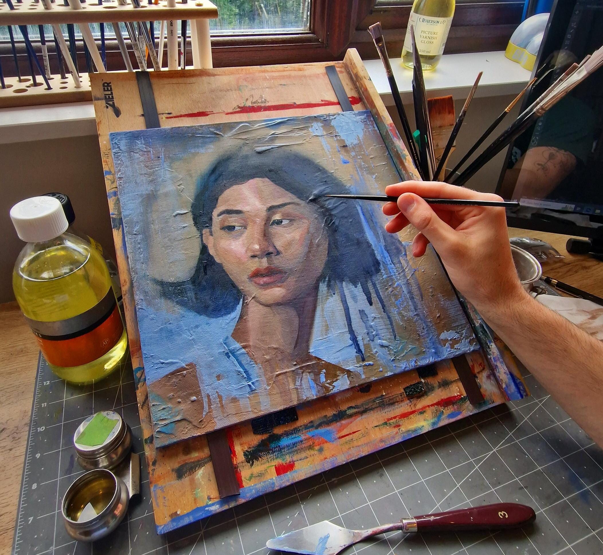 Custom Oil Painting Portrait: Handmade Commission on Canvas - Etsy