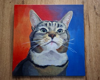Encargue un retrato de gato al óleo personalizado: arte de mascotas pintado a mano