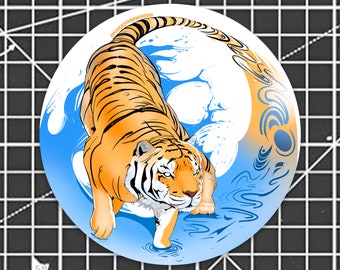 Pegatina de tigre / pegatina de vinilo