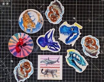 Pegatinas de vinilo / Dinosaurios / Tigres / Tiburones / Calaveras / Fósiles / Superhéroes / Leopardos de las nieves / Pegatinas impermeables