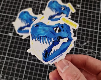 Pegatina de calavera de dinosaurio T-Rex: Ilustración original