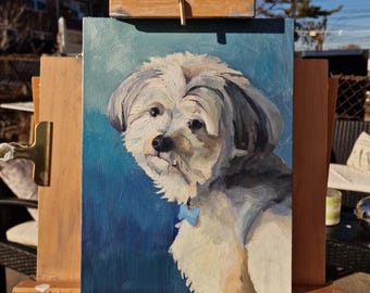 Retrato de perro personalizado pintado a mano: pintura acrílica o al óleo para mascotas