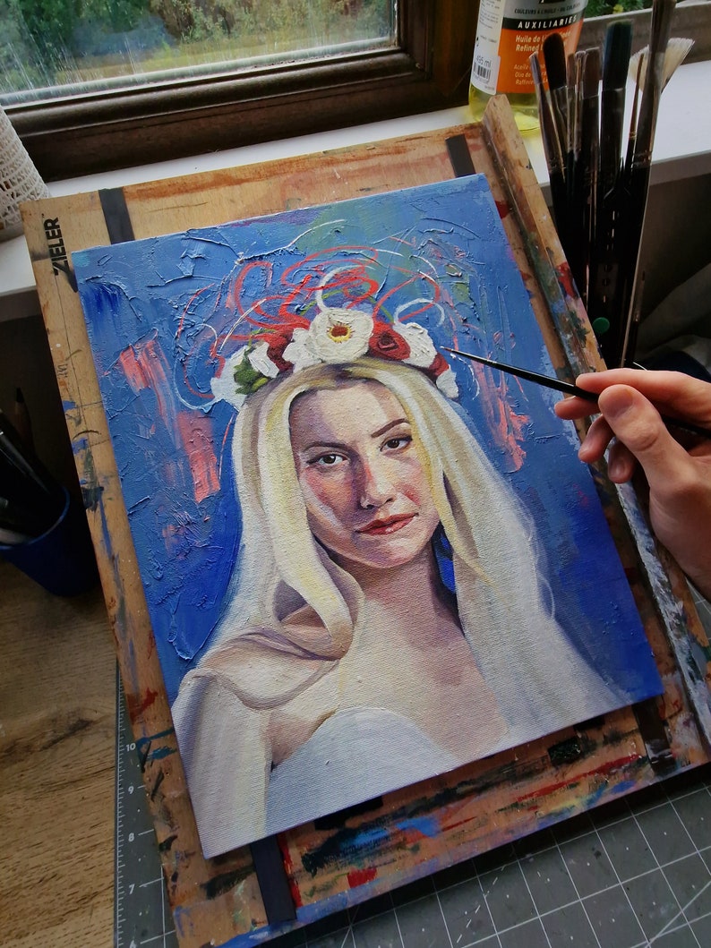 Custom Oil Painting Portrait From Photo, Handmade Commission Portrait, Paintings on Canvas, Oil