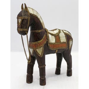 Handcrafted Figurine Rustic Wooden Horse | Primitive Folk Art Figurine | Vintage Style Horse | Ethnic Decor | | Primitive Art Collectible