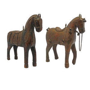 Handcrafted Figurine Rustic Wooden Horse | Primitive Folk Art Figurine | Vintage Style Horse | Ethnic Decor | | Primitive Art Collectible