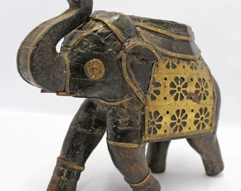 ヴィンテージのインド象の置物 - 手彫りの木製彫刻 - Etsy 日本