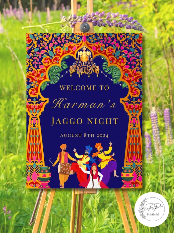 Jaggo Night Welcome Sign | Indian Wedding | High Resolution |